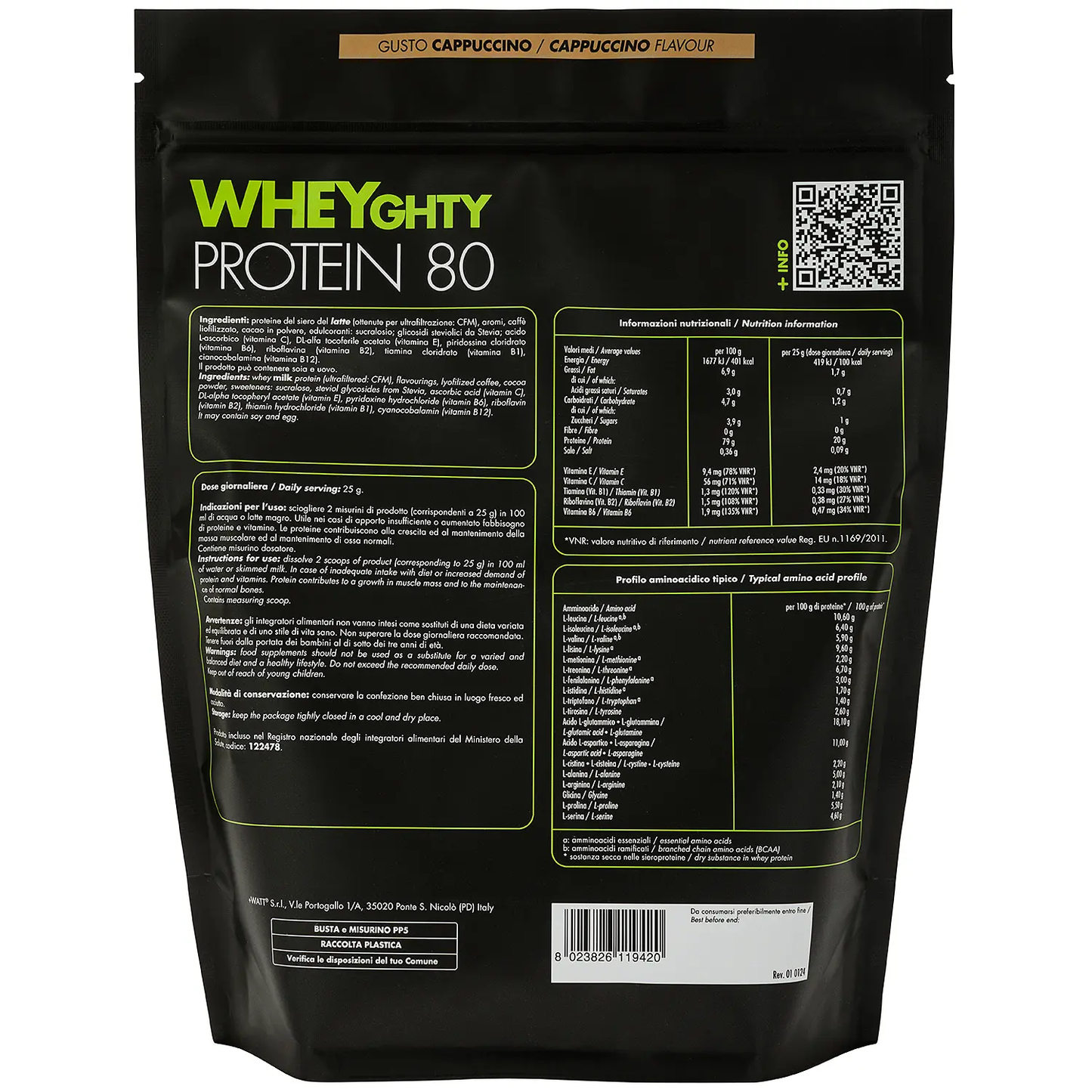 Proteine in polvere +WATT WHEYGHTY protein 80