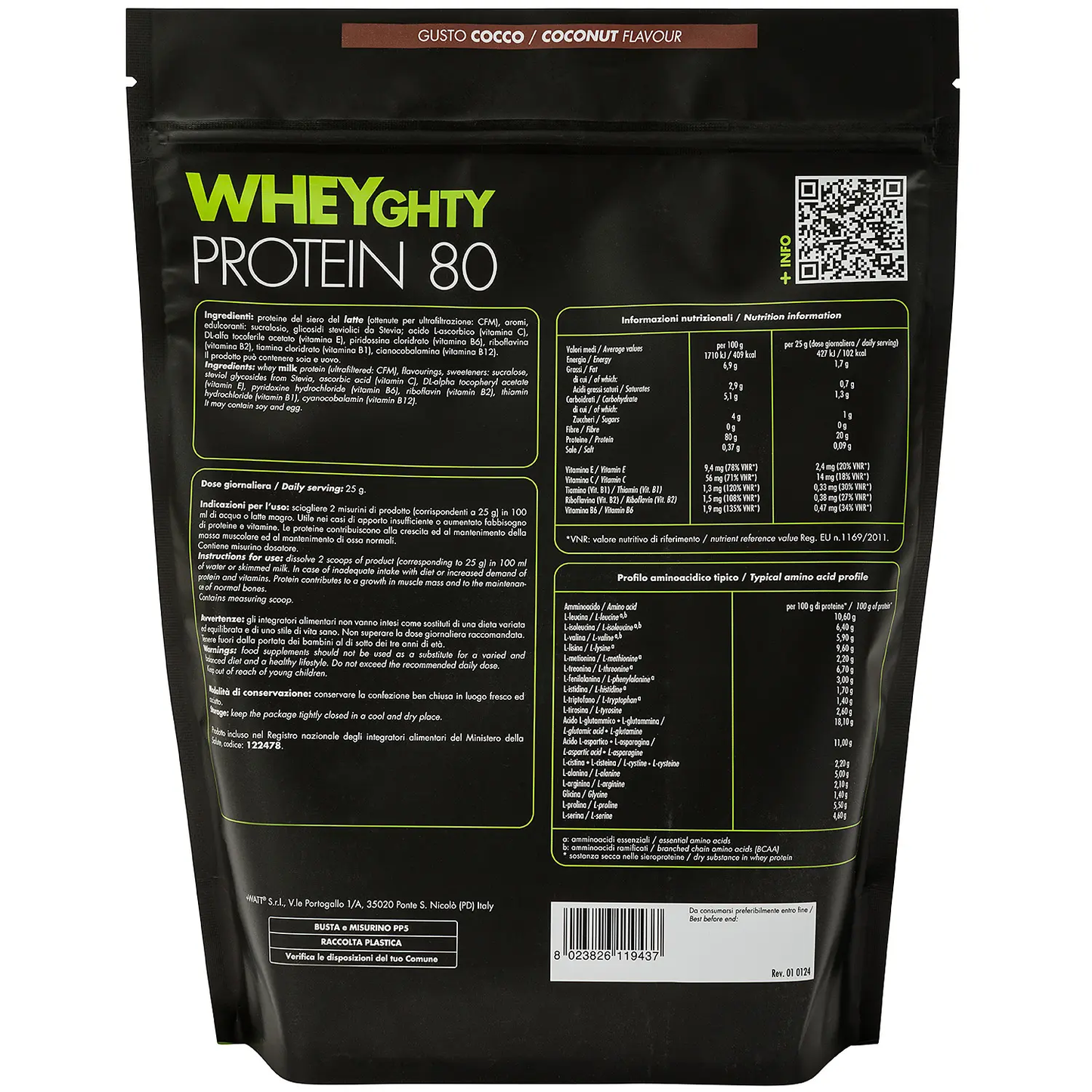 Proteine in polvere +WATT WHEYGHTY protein 80