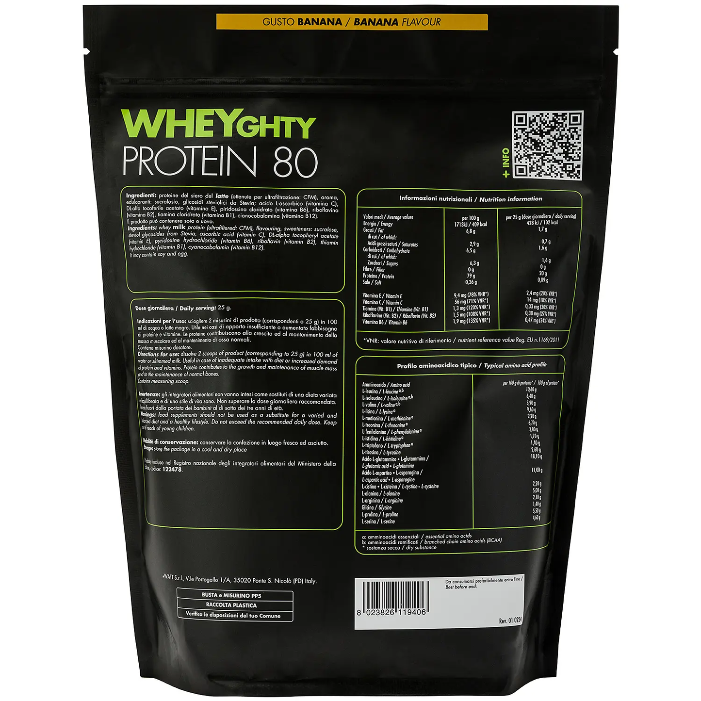 Proteine in polvere +WATT WHEYGHTY protein 80