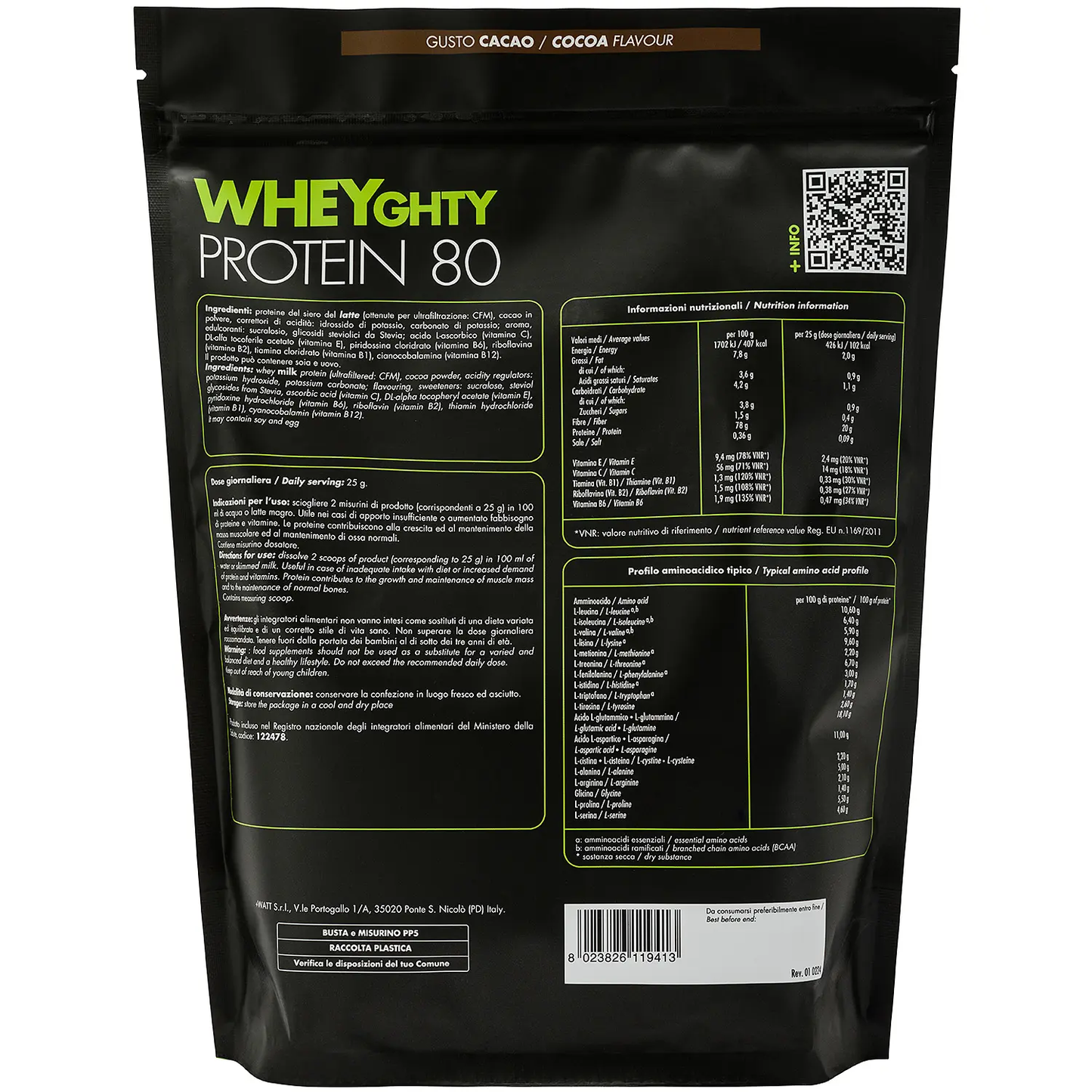 Proteine in polvere +WATT WHEYGHTY protein 80