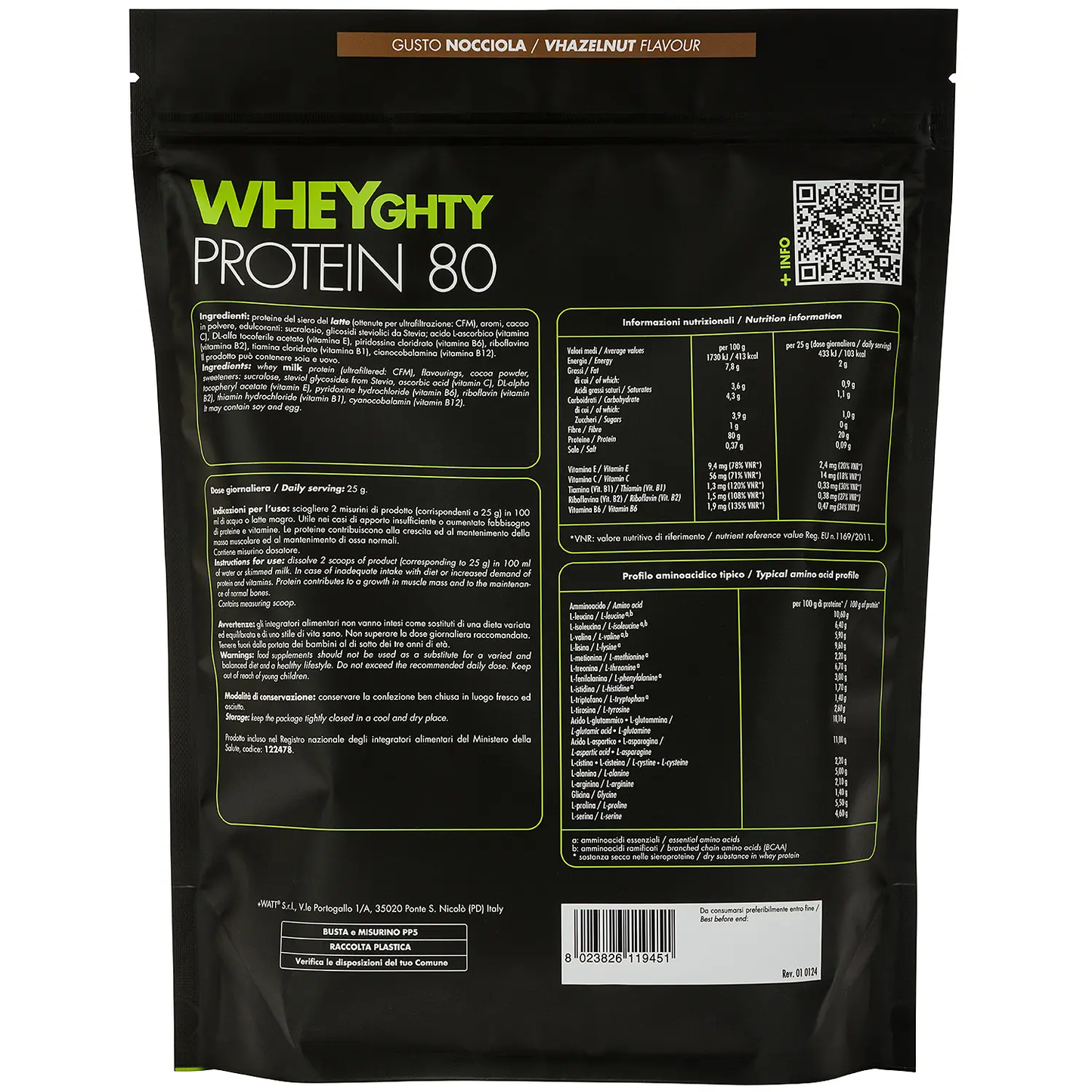 Proteine in polvere +WATT WHEYGHTY protein 80