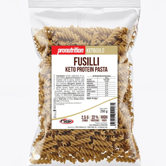 FUSILLI pasta proteica keto Pronutrition -KETOGOLD 250 g