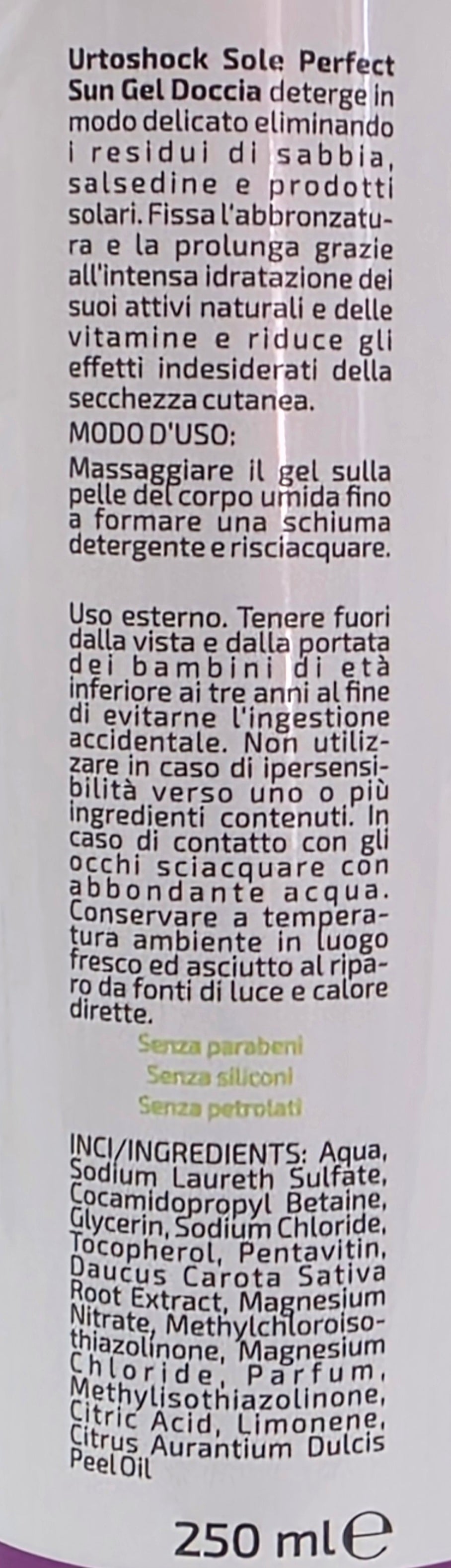 Urtoshock bagnodoccia - prolungatore di abbronzatura